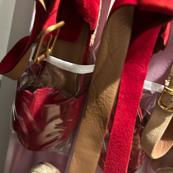 Chloe Lauren red platform wedges - Picture 2 of 3